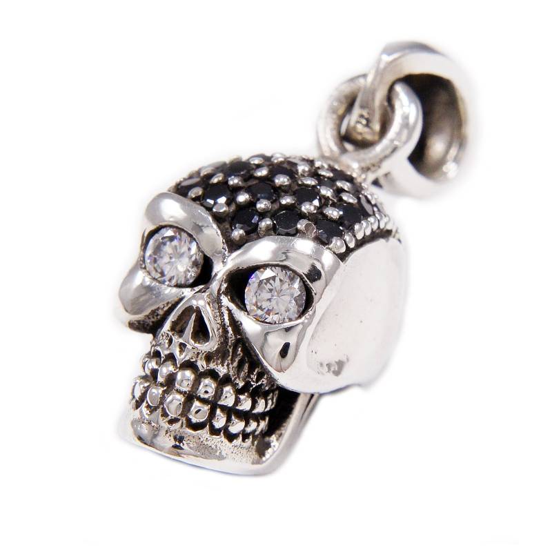 Totenkopf/925Er Silber Anhänger/Cz/Silber Charm/Biker/Gothic/Rockabilly/Sa-018Wb von REDGATECASTLE
