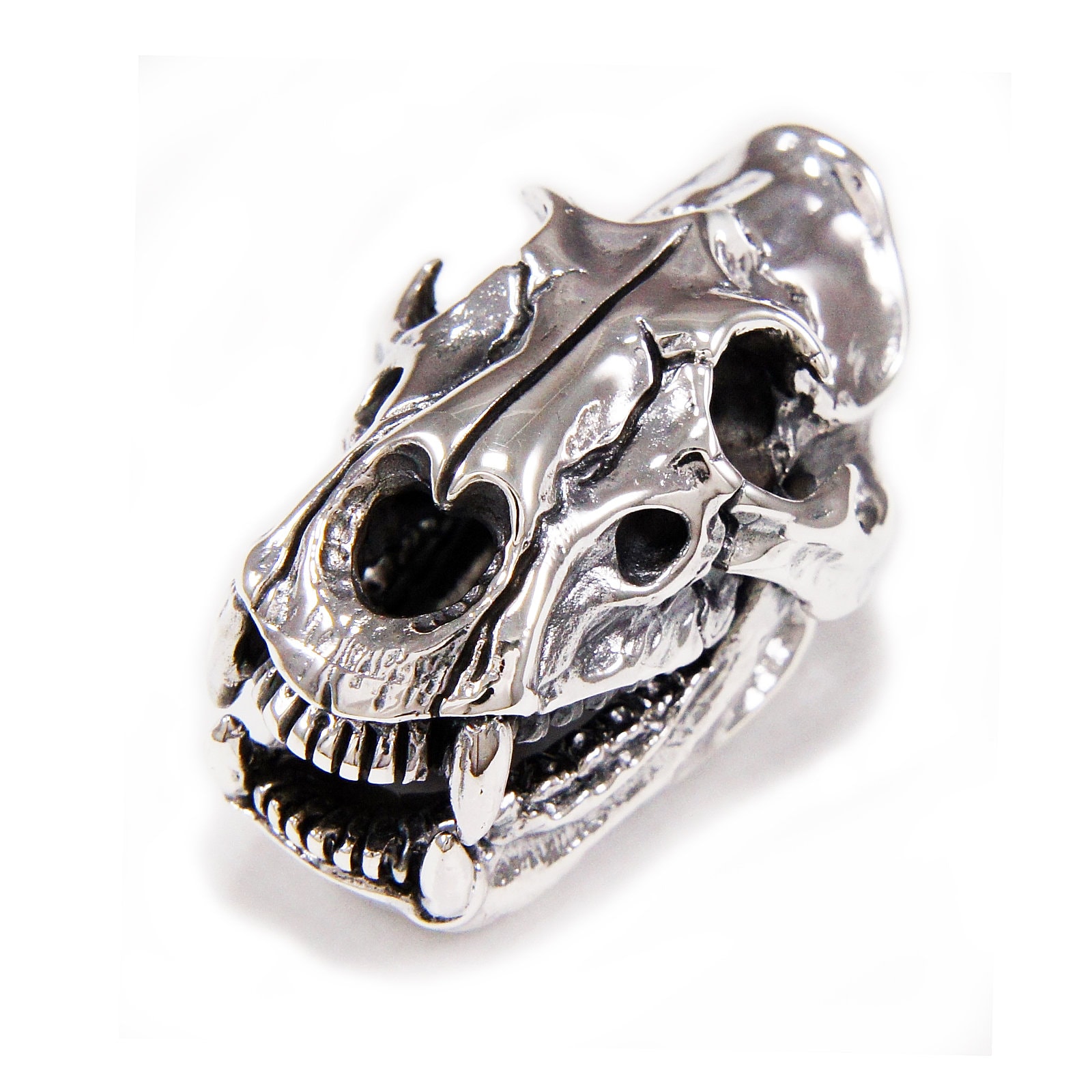 Wolfsschädel/925 Sterling Silber Anhänger/Gothic/Biker/Silber Charm/Rockabilly/Hellbraun-068 von REDGATECASTLE