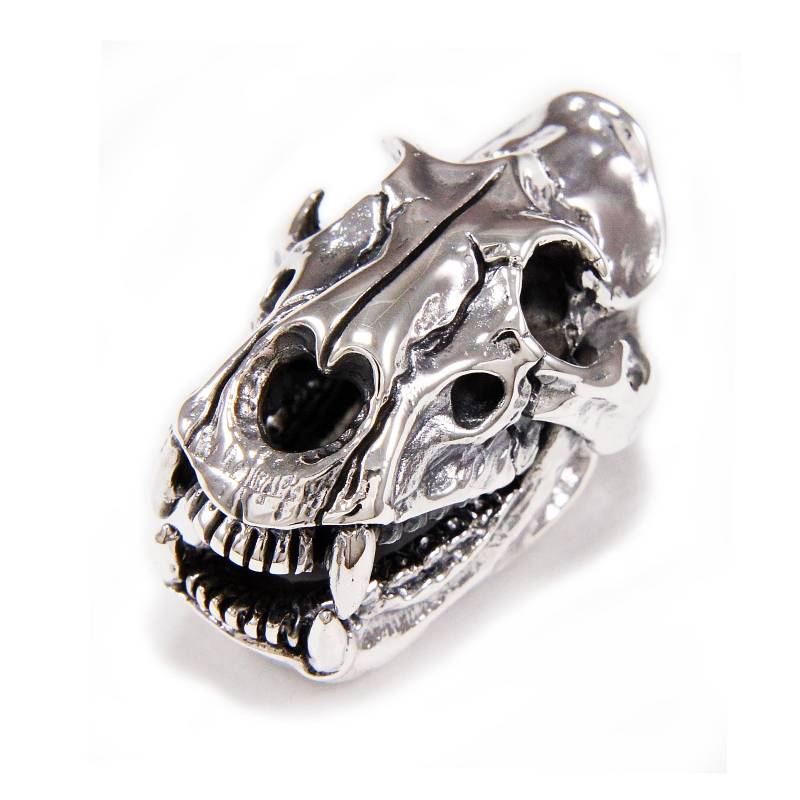 Wolfsschädel/925 Sterling Silber Anhänger/Gothic/Biker/Silber Charm/Rockabilly/Hellbraun-068 von REDGATECASTLE