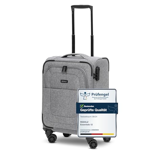 REDOLZ Cabin Weichschalen Kabinen-Koffer | Leichter Trolley mit 4 Doppelrollen für Damen & Herren 37 x 23 x 55 cm (Essentials 12) von REDOLZ