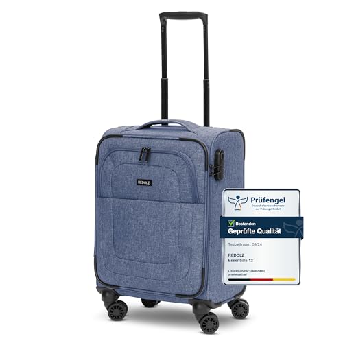 REDOLZ Cabin Weichschalen Kabinen-Koffer | Leichter Trolley mit 4 Doppelrollen für Damen & Herren 37 x 23 x 55 cm (Essentials 12) von REDOLZ
