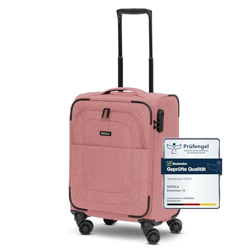 REDOLZ Cabin Weichschalen Kabinen-Koffer | Leichter Trolley mit 4 Doppelrollen für Damen & Herren 37 x 23 x 55 cm (Essentials 12) von REDOLZ