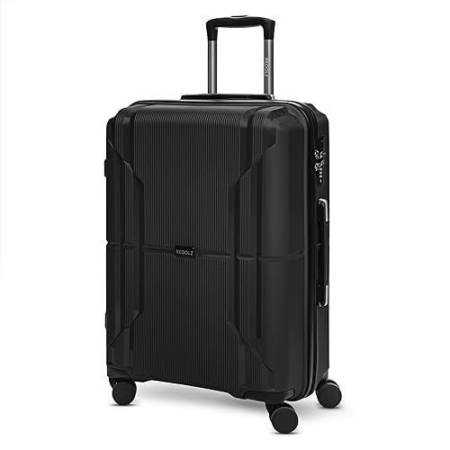 REDOLZ Hartschalen Check-in Koffer | Mittelgroßer M Trolley 44 x 26 x 67 cm aus hochwertigem, leichtem Polypropylen Material | 4 Doppelrollen für Damen & Herren (Essentials 06) von REDOLZ