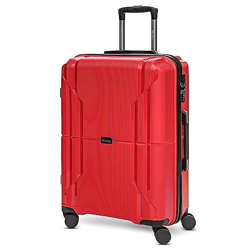 REDOLZ Hartschalen Check-in Koffer | Mittelgroßer M Trolley 44 x 26 x 67 cm aus hochwertigem, leichtem Polypropylen Material | 4 Doppelrollen für Damen & Herren (Essentials 06) von REDOLZ