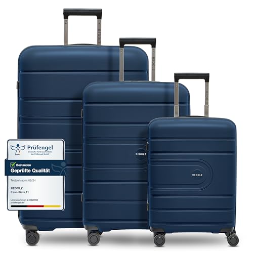 REDOLZ Hartschalen Koffer-Set 3-teilig | aus hochwertigem, leichtem Polypropylen | 4 Doppelrollen & TSA-Schloss für Damen & Herren (Essentials 11) von REDOLZ