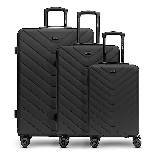 REDOLZ Hartschalen 3er Koffer-Set | Leichte Reise-Trolleys - hochwertiges ABS Material | Damen/Herren 4 Doppelrollen & TSA-Schloss (Essentials 07) von REDOLZ