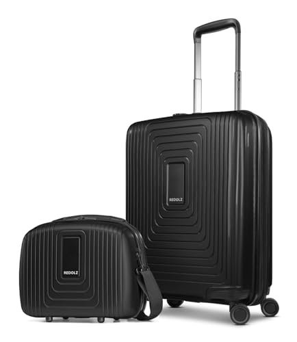 REDOLZ Hartschalen Koffer-Set-2-teilig | S Trolley 40 x 23 x 55 cm mit Dehnfalte 5 cm - 2,9 kg + Beauty-Case 34 x 17 x 27 cm - 1,1 kg | für Damen & Herren (Essentials 14) von REDOLZ