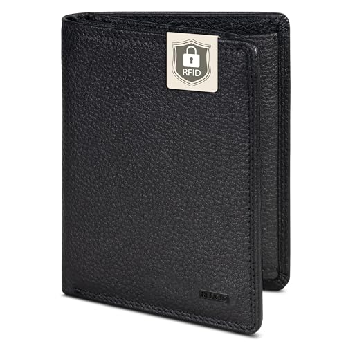 REDOLZ Leder-Geldbörse Hochformat | RFID-Schutz & 8 Kartenfächer | Geldbeutel Maße 9,5 x 2,5 x 12 cm für Männer & Frauen von REDOLZ