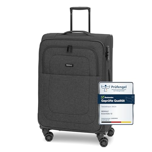 REDOLZ MEDIUM Weichschalen Koffer für Männer & Frauen | Leichter Trolley 67 cm mit 4 Doppelrollen & TSA-Schloss | mit Dehnfalte erweiterbar (Essentials 12) von REDOLZ