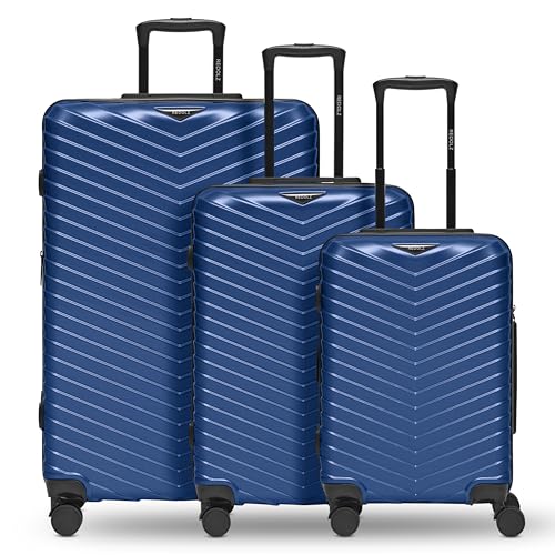REDOLZ Ultra leicht Hartschalen Koffer-Set 3-teilig | Shiny Oberfläche & mit Dehnfalte erweiterbar um 3 cm | 4 Doppelrollen & TSA-Schloss für Damen & Herren (Essentials 18) von REDOLZ