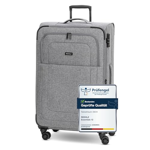 REDOLZ großer Weichschalen Koffer für Damen & Herren | Leichter Trolley 79 cm mit 4 Doppelrollen & TSA-Schloss | mit Dehnfalte erweiterbar (Essentials 12) von REDOLZ