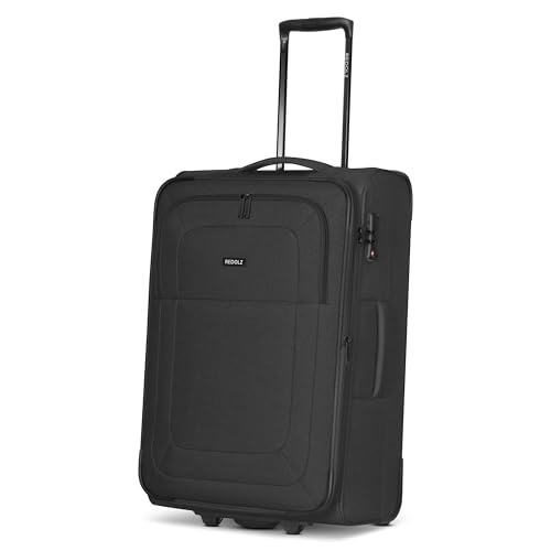 REDOLZ mittlerer 2-Rollen Koffer | Check-in M Trolley mit TSA-Schloss | Weichschale leicht 2,9 kg, 42 x 25 x 67 cm | mit Dehnfalte erweiterbar für Damen & Herren (Essentials 12) von REDOLZ