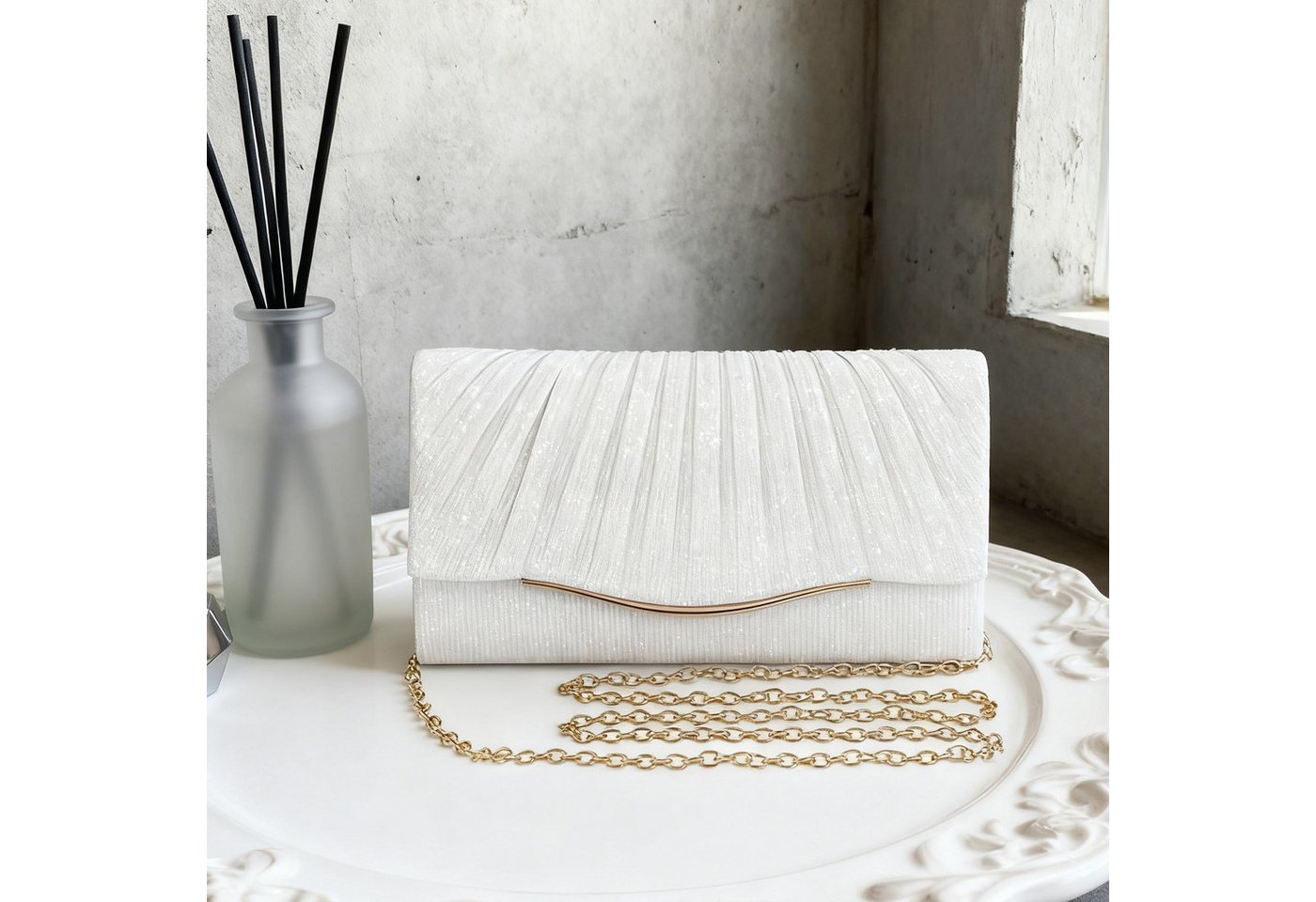 REDOM Abendtasche Pailletten Handtasche Kosmetik-Etui Crossbody (mit Abnehmbare 120-cm-Kette und Magnetverschluss, 1-tlg., für Hand- Schulter- oder Crossbody-Trageweise), Ideal für Hochzeiten Partys Bankette und festliche Events von REDOM