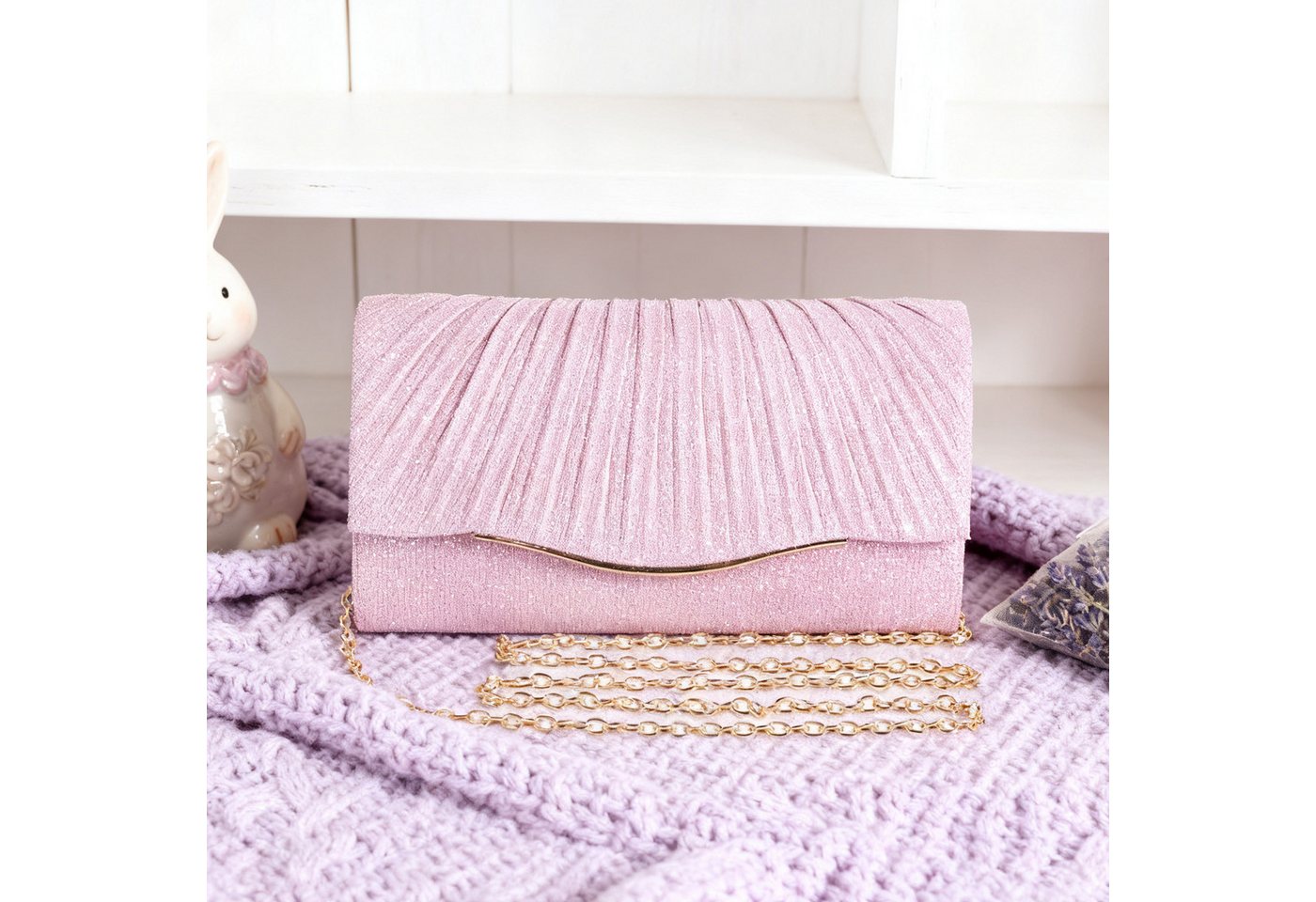 REDOM Abendtasche Pailletten Handtasche Kosmetik-Etui Crossbody (mit Abnehmbare 120-cm-Kette und Magnetverschluss, 1-tlg., für Hand- Schulter- oder Crossbody-Trageweise), Ideal für Hochzeiten Partys Bankette und festliche Events von REDOM