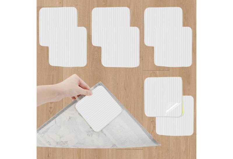 REDOM Antirutsch-Aufkleber Teppich Anti-Rutsch Aufkleber Teppich Stopper Teppichgleitschutz, B: 10 cm, L: 10 cm, 8er Set Antirutsch Matte Teppich Greifer zuschneidbar, 8-tlg., Universal Teppichstopper Rutsch Stop Teppich Unterlage Antirutschmatte, für Kinderzimmer Wohnzimmer Schlafzimmer Büros Boden usw von REDOM