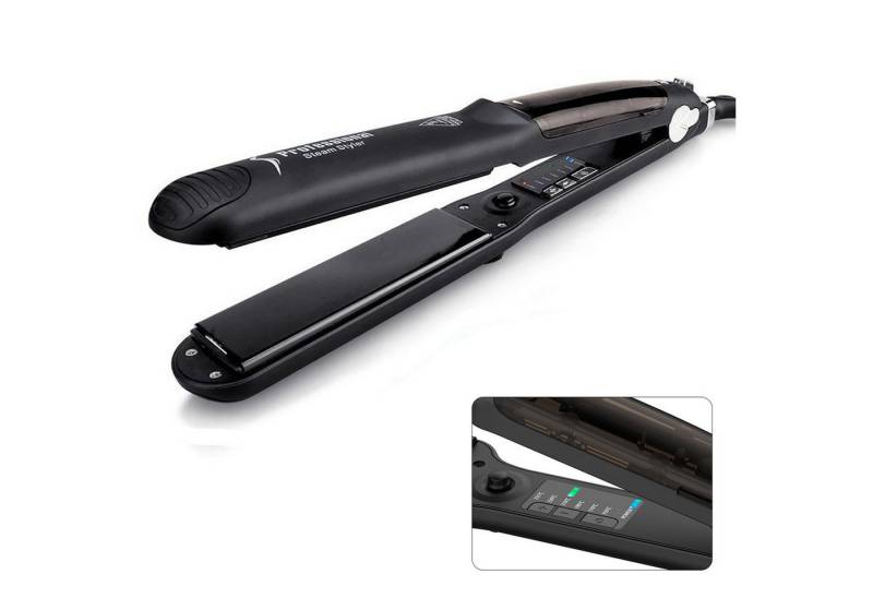 REDOM Dampf-Haarglätter 2-in-1 Dampfglätteisen mit LCD-Display Keramik-Beschichtung, Reiseglätteisen Dampf Haarglätter mit 6 Temperaturstufen 150–235 °C, mit Ionenpflege und 360° drehbares Kabel von REDOM