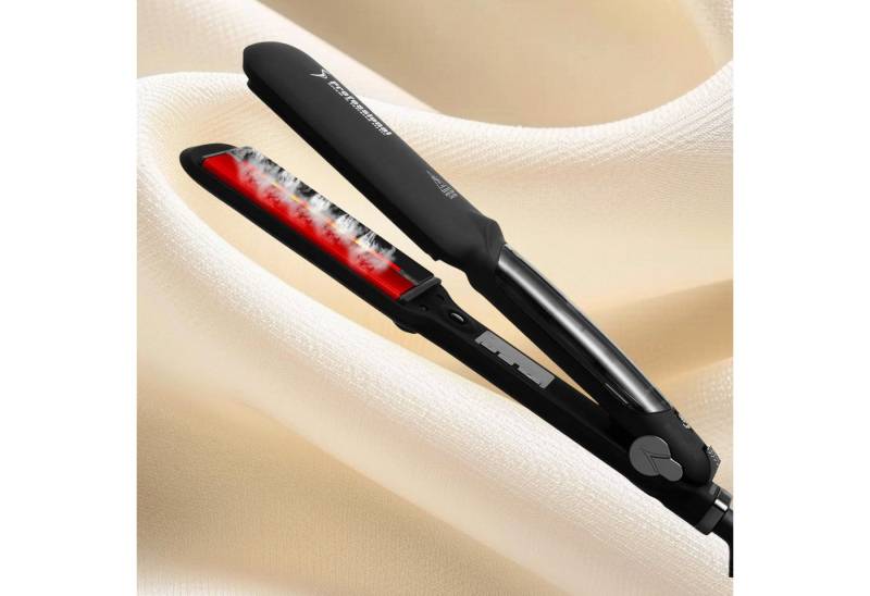 REDOM Dampf-Haarglätter Ionic Steam Straightener Haarglätter Hair Straightener mit LCD-Display Keramik-Beschichtung, Dampfglätteisen Infrarot- und Dampffunktion 150℃-235℃ Schnellheiz, Reise Lockenwickler Schonendes Styling für Glänzendes Gesundes Haar von REDOM