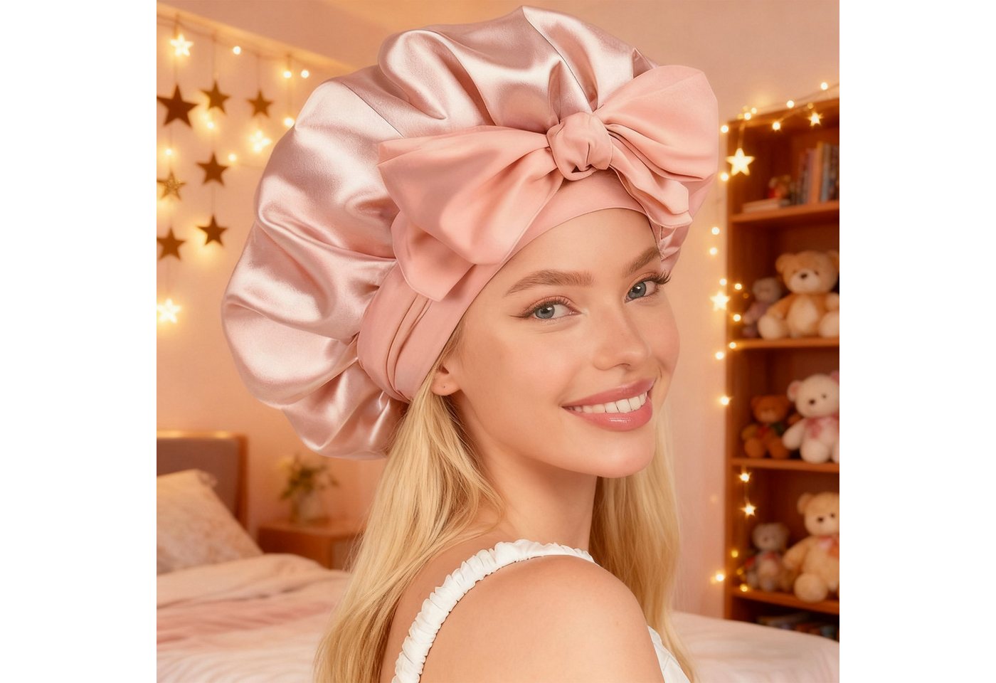 REDOM Duschhaube Nachtmütze Schlafmütze Haarhaube (mit elastischem Band für sicheren Halt, 1 St), ideal zum Schlafen Schminken Fitness mehr von REDOM