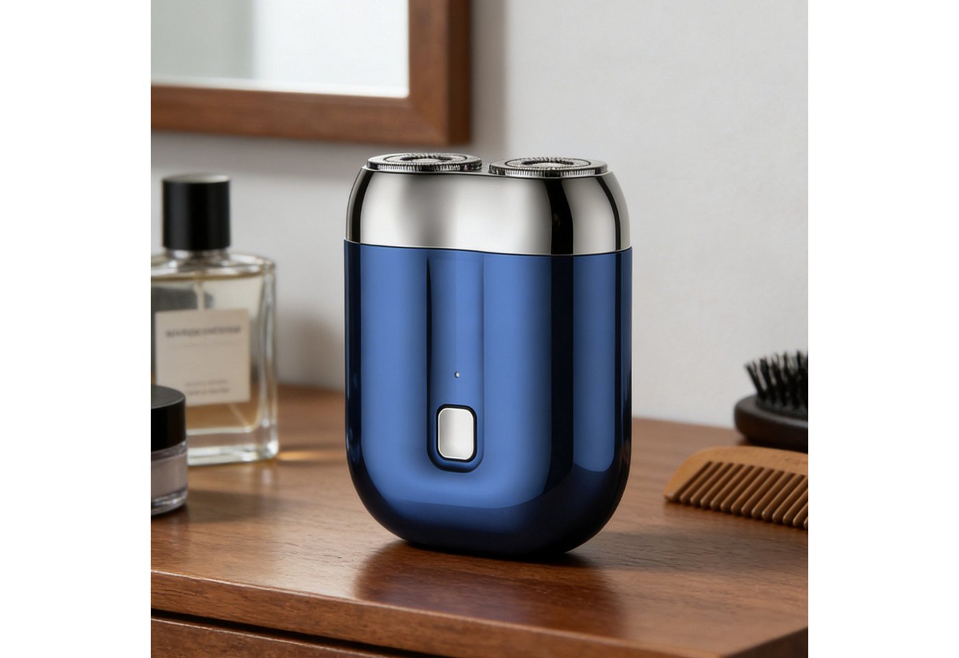 REDOM Elektrorasierer Herrenrasierer Barttrimmer mit 3D-Doppelkopf, Wasserdicht IPX6 mit Magnetische 0,1 mm Präzise 3D-Klinge, leicht zu verstauen ideal für Reisen und Alltag von REDOM