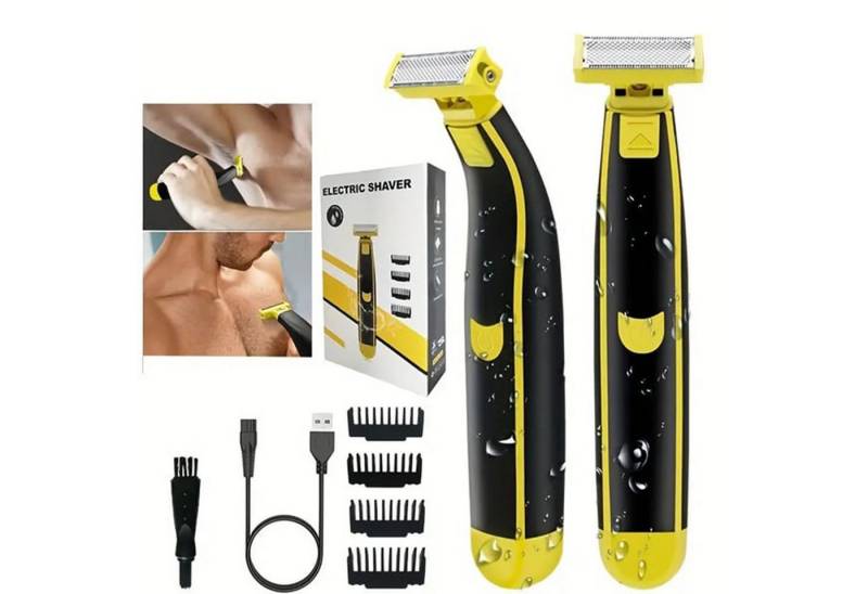 REDOM Elektrorasierer Männer Ganzkörperrasierer Körperrasierer, IPX7 Wasserdicht Nass- & Trockenrasierer, Aufsätze: 4, Gesichtsrasierer, mit 1/2/4/6 Mm Grenzkämmen USB Aufladung 60 Min Laufzeit, Rasierapparat für Bart Körperhaare Intimrasur Rückenhaare von REDOM
