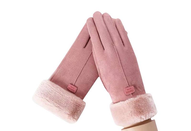 REDOM Fleecehandschuhe Damenhandschuhe Touchscreen Warme Handschuhe (Thermohandschuhe Warm bequem und touchscreenfähig, 1-St., Kuschelige Fleecehandschuhe für Outdoor Ski Wander Fahrrad Arbeits) Gefüttert weich Einheitsgröße für Outdoor von REDOM