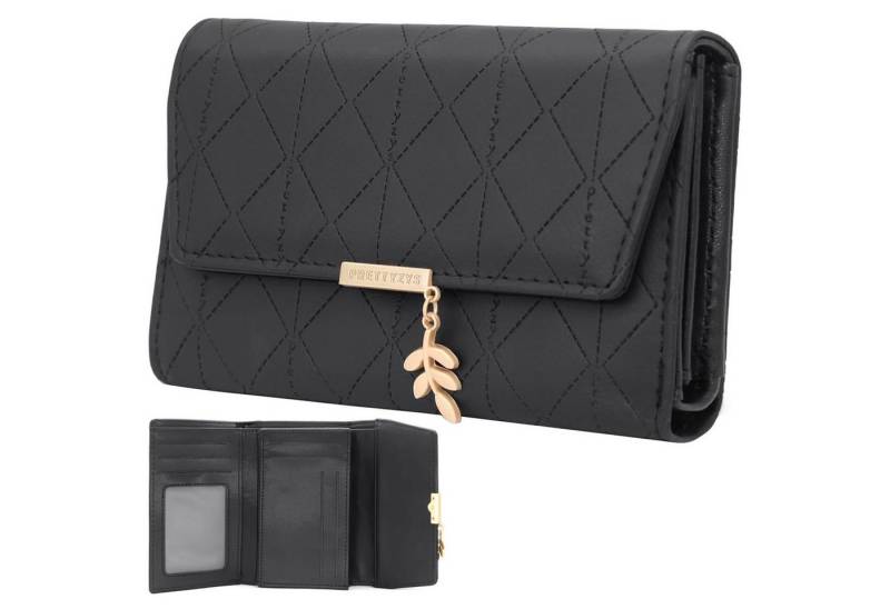 REDOM Geldbörse Slim Wallet Damenbörse Portmonee Kurz Geldbeutel Handtasche (Ledergeldbörse mit 7 Kartenfächer, Kreditkartenetui, Kartenetui), mit Münzfach 14 x 2,8 x 9,5 cm von REDOM