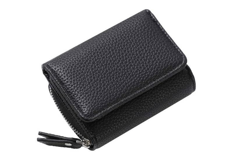 REDOM Geldbörse Damen Geldbeutel Geld Beutel Portemonnaie Portmonee Weich Kurz (Frauen Handtasche Ledergeldbörse Brieftasche mit 6 Kartenfächer, 1-tlg., Slim Wallet, Tragbar, Trifold, Kartenetui, Kartenhalter), NFC RFID-Schutz mit Münzfach 10,5 x 7,5 x 4 cm von REDOM