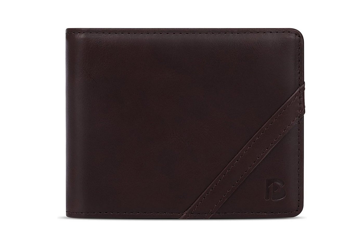 REDOM Geldbörse Herren Geldbeutel Wallet Portemonnaie Portmonee Echtleder Hochformat (Männer Ledergeldbörse Brieftasche mit 6 Kartenfächer, Slim Wallet, Kreditkartenetui, Kartenetui, Kartenhalter, Echtes Leder), Weich Echtleder NFC RFID-Schutz mit Münzfach Groß 11 x 9 x1.5 cm von REDOM