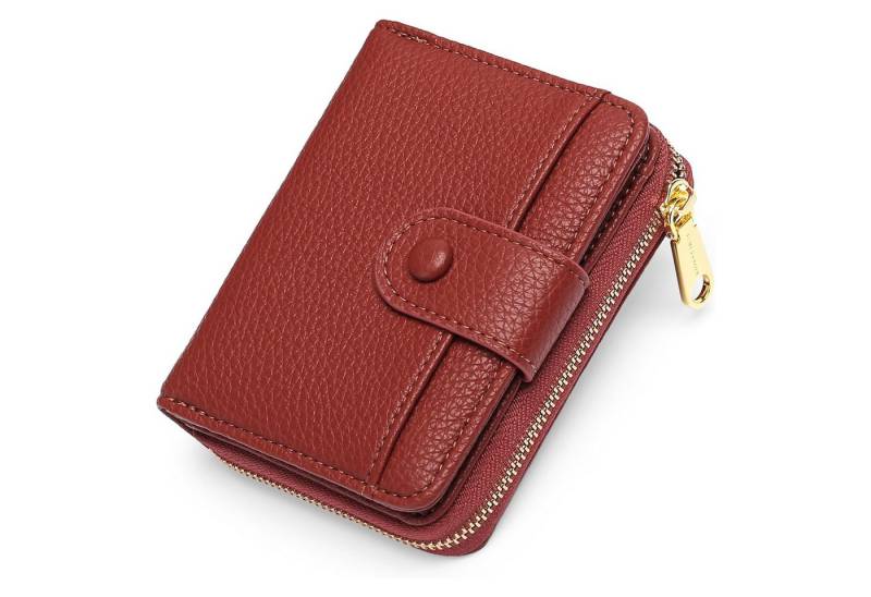 REDOM Geldbörse Portemonnaie klein mit RFID-Schutz Mini Brieftasche Kartenetui (RFID Geldbörse Perfektes Geschenk für Frauen, 1-tlg., mit Kartenfächern Münzfach Fotofenster Elegant praktisch für unterwegs), Kompakte Geldbörse Großem Fassungsvermögen aus Hochwertigem Kunstleder von REDOM