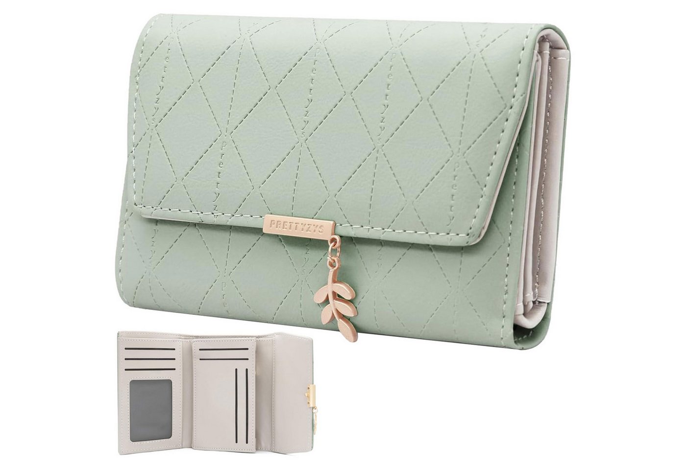 REDOM Geldbörse Slim Wallet Damenbörse Portmonee Kurz Geldbeutel Handtasche (Ledergeldbörse mit 7 Kartenfächer, Kreditkartenetui, Kartenetui), mit Münzfach 14 x 2,8 x 9,5 cm von REDOM