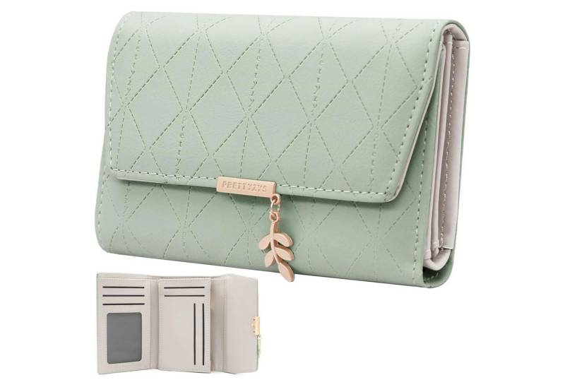 REDOM Geldbörse Slim Wallet Damenbörse Portmonee Kurz Geldbeutel Handtasche (Ledergeldbörse mit 7 Kartenfächer, Kreditkartenetui, Kartenetui), mit Münzfach 14 x 2,8 x 9,5 cm von REDOM
