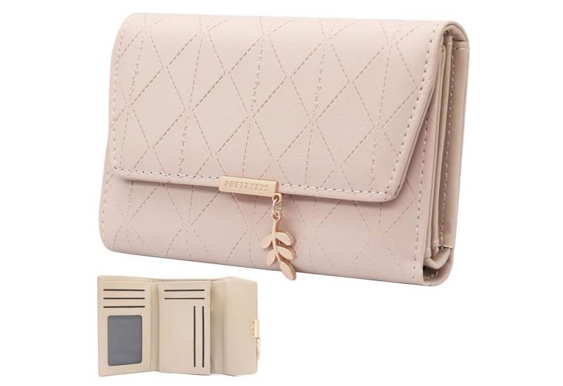REDOM Geldbörse Slim Wallet Damenbörse Portmonee Kurz Geldbeutel Handtasche (Ledergeldbörse mit 7 Kartenfächer, Kreditkartenetui, Kartenetui), mit Münzfach 14 x 2,8 x 9,5 cm von REDOM