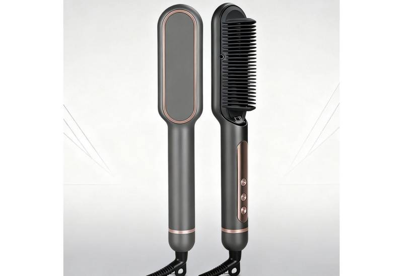 REDOM Glätteisen 2-in-1 Haarglätter Bürste Reise-Stylinggerät, mit Ionen-Technologie Anti-Verbrennungs-Design schnelles Aufheizen, einstellbarer Temperatur 120–200 °C Glätt- und Locken-Styler von REDOM