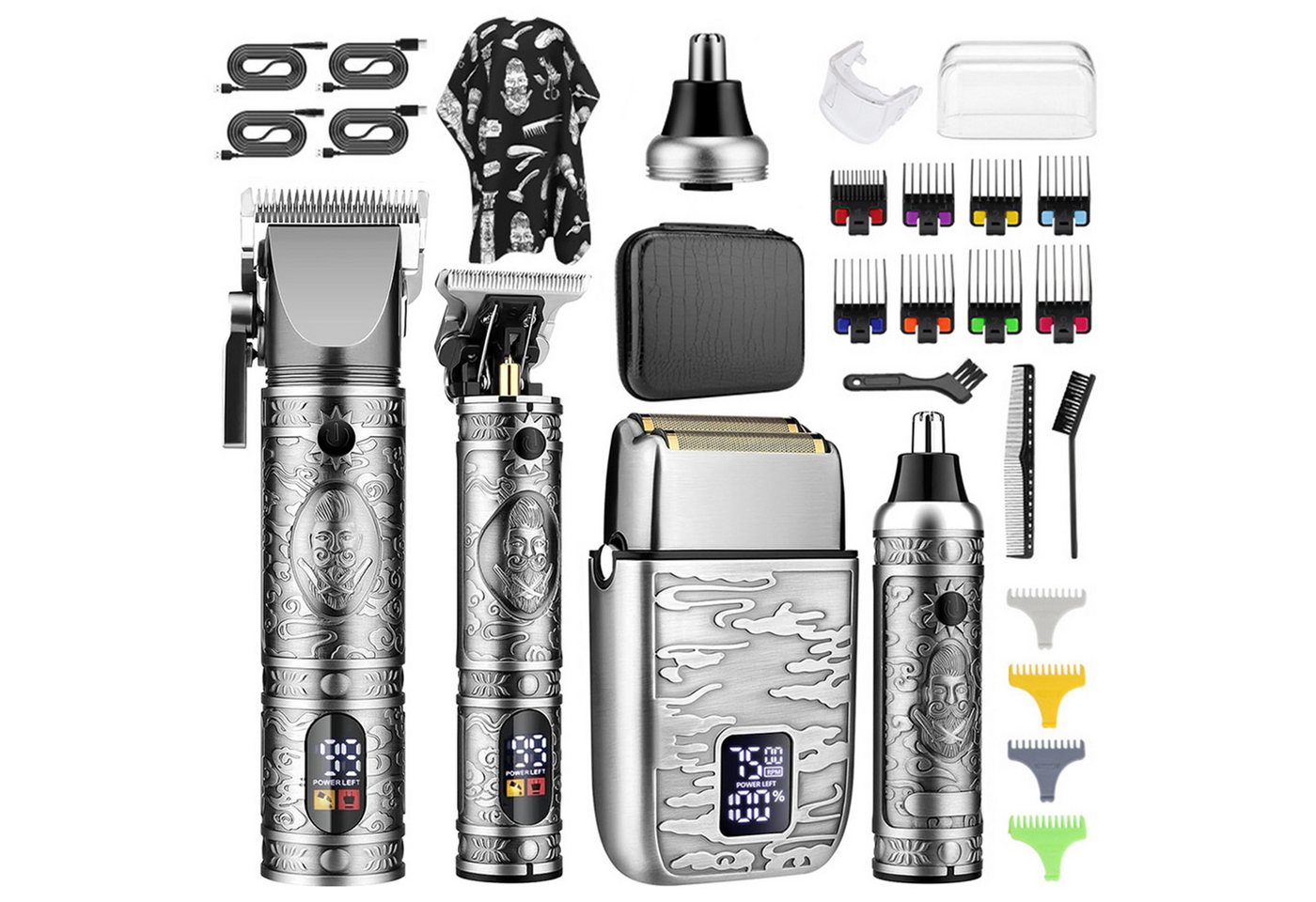 REDOM Haarschneider 4-in-1 Herren Haarschneidemaschine set Profi elektrische Rasierapparat, mit USB-ladbar LED-Anzeige Trimmer Rasierer Nasenhaarschneider, Haarschnitt-Pflegeset Män Geschenke REDOM Haarschneider 4-in-1 Herren Haarschneidemaschine set Profi elektrische Rasierapparat, mit USB-ladbar LED-Anzeige Trimmer Rasierer Nasenhaarschneider, Haarschnitt-Pflegeset Män Geschenke von REDOM