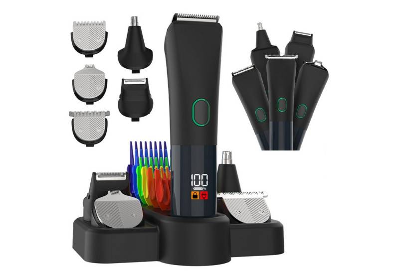 REDOM Haarschneider 5-in-1 Herren Multifunktion Trimmer Bartschneider, wasserdicht Präzisions Trimmer mit USB Ladegerät Edelstahlklingen, für Haar Bart Nasenhaare und Augenbrauen von REDOM