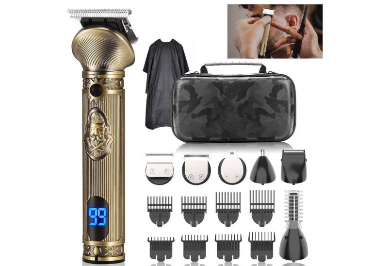 REDOM Haarschneider 6-in-1 Herren Profi Haarschneidemaschine Bartschneider, mit T-Klinge abnehmbarer waschbarer Schneidkopf, USB-C Schnellladung 180 Min Akkulaufzeit von REDOM