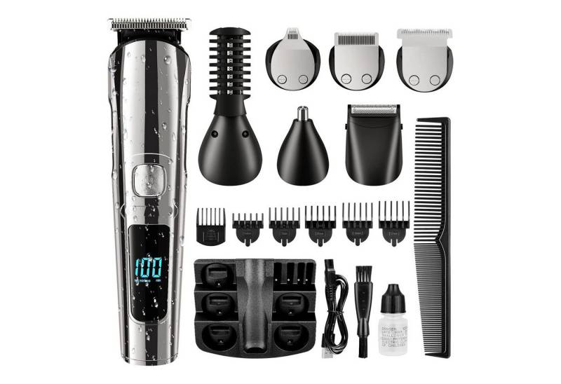 REDOM Haarschneider Elektrischer Rasierer Haarschneide-Set Männer Barttrimmer kabellos, Trimmer Nasenhaartrimmer Körperhaartrimmer USB-Ladung, Haarschneideset wasserdicht IPX6 LED für Barthaar Kopfhaar von REDOM