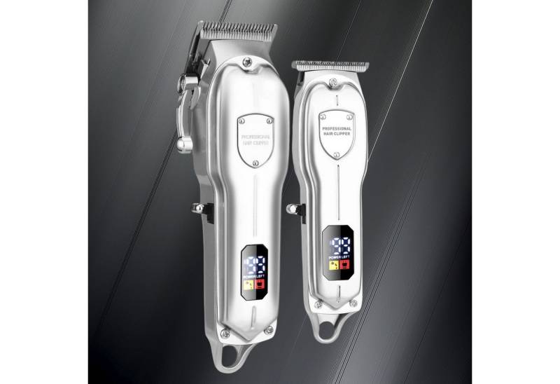REDOM Haarschneider Haartrimmer Set Kabelloser Profi Schermaschine Trimmer mit LED-Display, Präzisionsstahlklingen 2-in-1 Set mit Aufsätzen Schere Zubehör, Haarschneideset Profi Wasserdichter für Barthaar Kopfhaar Friseure usw von REDOM