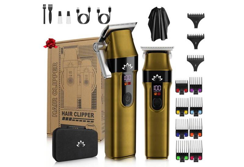 REDOM Haarschneider Herren Präzisionshaarschneider Trimmer Set, Haartrimmer mit T-Konturentrimmer Turbo-Modus 7000 U/min, IPX7 Wasserdicht 210 Min Akku für Bart Kopfhaar von REDOM
