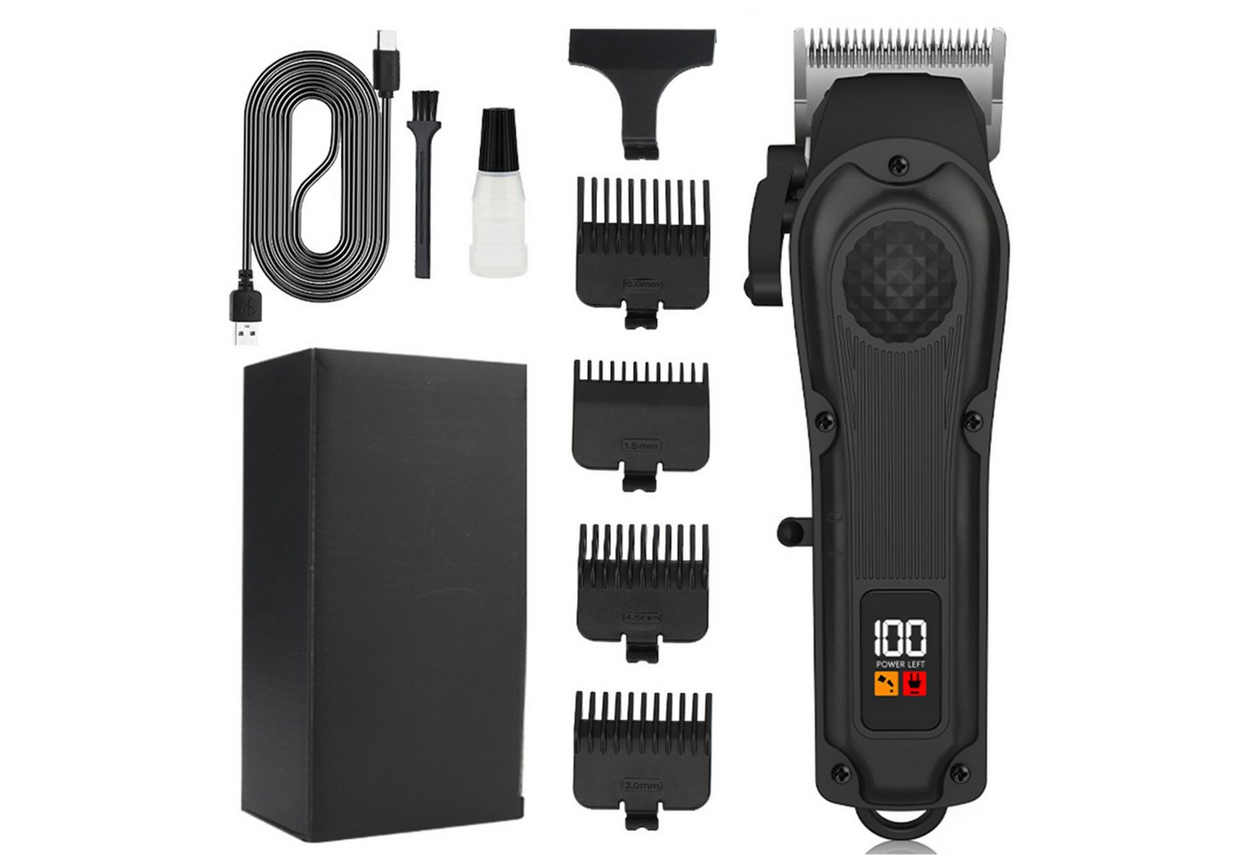 REDOM Haarschneider Herren Profi Elektrische Haartrimmer Körperhaartrimmer, Präzisionstrimmer mit LCD Display 120 Min Laufzeit, Trimmer Set mit R-förmige Klinge von REDOM