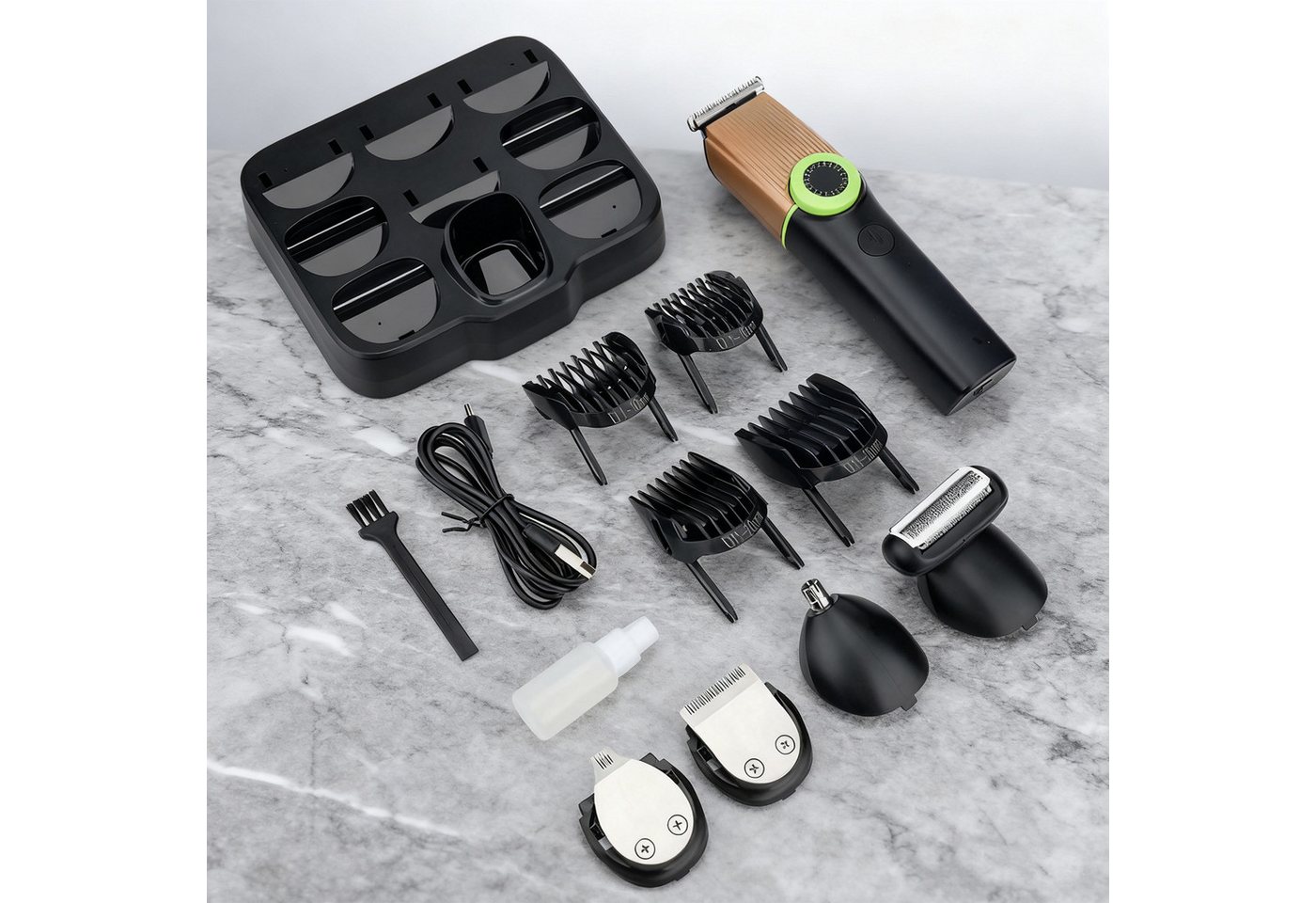 REDOM Haarschneider Profi 5-in-1 Haarschneideset für Herren, Edelstahl-T-Klinge LED-Anzeige magnetische Wechselklinge, Wasserdichter für Barthaar Kopfhaar Friseure usw von REDOM