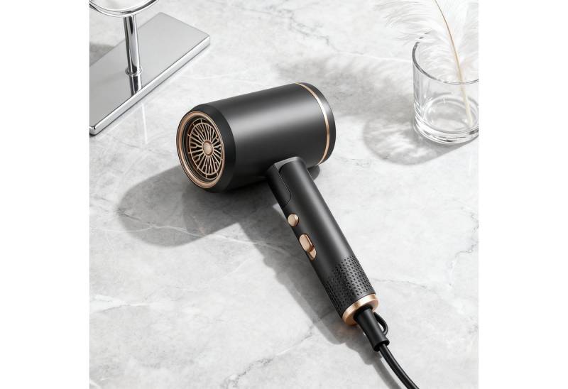 REDOM Haartrockner Ionen-Haartrockner Reisehaartrockner Haarföhn, 2400 W, Ionen-Technologie 2 Präzisionsdüsen und Diffusor, Anti-Frizz Überhitzungsschutz klappbar ideal für Reise Zuhause von REDOM