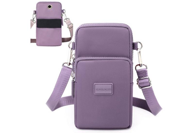 REDOM Handytasche Damen Handy Umhängetasche klein Schultertasche (Cross-Body Brieftasche für Handy unter 6,8 Zoll, 1-tlg., mit vielen Kartenfächer, 2 Reißverschluss Beutel, 1 Kopfhörerbuchse), mit Schultergurt für Einkaufen Dating Ausgehen Radfahren Reisen usw. von REDOM