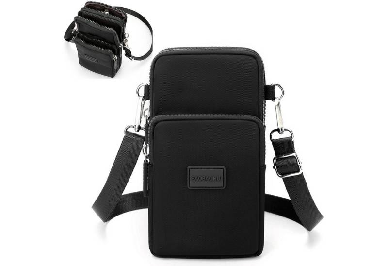 REDOM Handytasche Damen Handy Umhängetasche klein Schultertasche (Cross-Body Brieftasche für Handy unter 6,8 Zoll, 1-tlg., mit vielen Kartenfächer, 2 Reißverschluss Beutel, 1 Kopfhörerbuchse), mit Schultergurt für Einkaufen Dating Ausgehen Radfahren Reisen usw. von REDOM