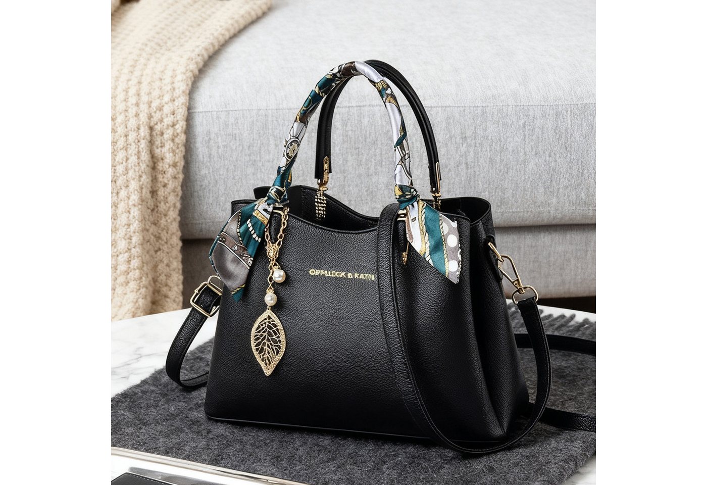 REDOM Henkeltasche Handtasche Tragetasche Aktentasche Tasche Damen Umhängetasche (abnehmbarer Schulterriemen vielseitig tragbar Alltags Business-Tasche, 1-tlg., elegante Schultertasche aus Premium-Kunstleder 3-Fächer-Design), Perfekt für Alltag Büro Shopping Events und als Geschenkidee von REDOM