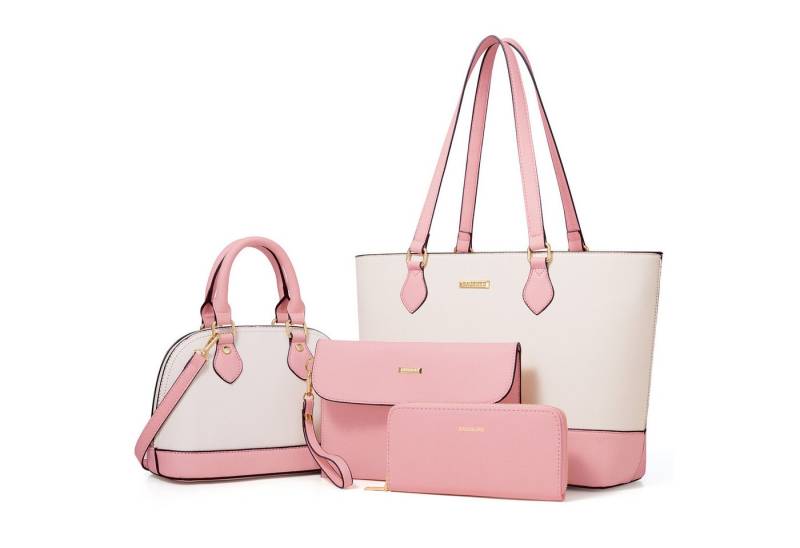 REDOM Henkeltasche Tragetasche Handtasche Umhängetasche Aktentasche (Arbeitstasche Messenger-Tasche Top Griff mit Schultergurt, 4-tlg., Freizeittasche, Ledertasche, Unitasche, Bürotasche, Kunstleder), für Frauen Arbeit Business Schule Büro Reisen usw von REDOM