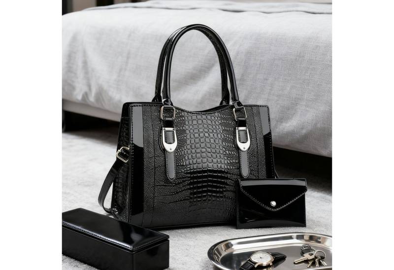 REDOM Henkeltasche Tragetasche Handtasche Umhängetasche Schultertasche (2-in-1-Set Damen Handtasche mit passender Geldbörse, 2-tlg., mit Fächern für Handy Schlüssel und Kosmetik), für Frauen Arbeit Business Schule Büro Reisen usw von REDOM