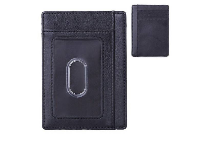 REDOM Kartenetui Herren Damen Mini Geldbörse Leder Portemonnaie (Slim Portmonee Kreditkartenetui, 1-tlg., 11 x 8.2 cm, mit RFID Schutz, 7 Kartenfächer und Sichtfenster), für Personalausweis Visitenkarten Kreditkarte EC Karte Bank Karte usw. von REDOM