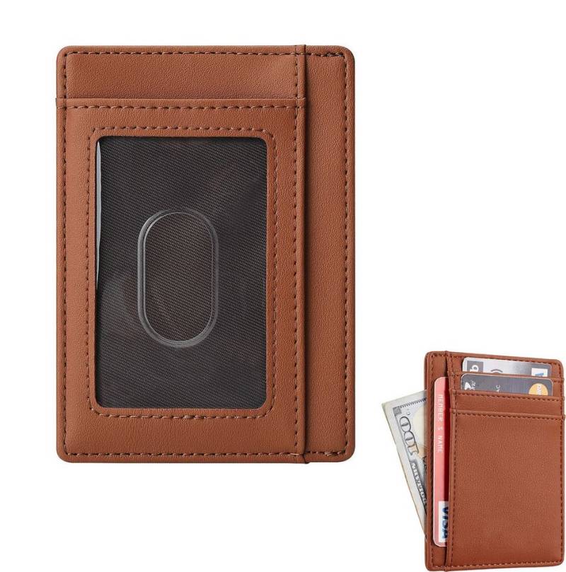 REDOM Kartenetui Kartenetui Slim Wallet Kartenhülle Kartenportemonnaie (mit 7 Kartenfächer Sichtfenster und RFID Schutz Münzfach Fotofach, 1-tlg., Tragbar, Visitenkartenetui, Kreditkartenetui, 11 x 8.2 cm), für Kreditkarte EC Karte Bank Karte Personalausweis Visitenkarten usw von REDOM