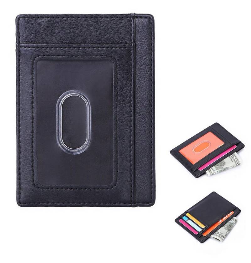 REDOM Kartenetui Kartenetui Slim Wallet Kartenhülle Kartenportemonnaie (mit 7 Kartenfächer Sichtfenster und RFID Schutz Münzfach Fotofach, 1-tlg., Tragbar, Visitenkartenetui, Kreditkartenetui, 11 x 8.2 cm), für Kreditkarte EC Karte Bank Karte Personalausweis Visitenkarten usw von REDOM